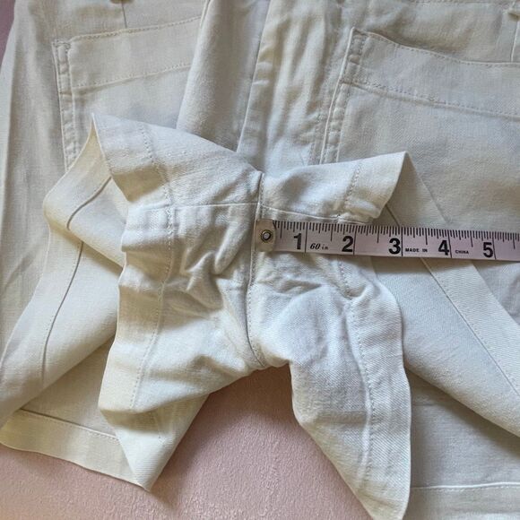 Maeve by Anthropologie The Colette Linen Blend Shorts Ivory Cream Size 27 - Picture 10 of 12